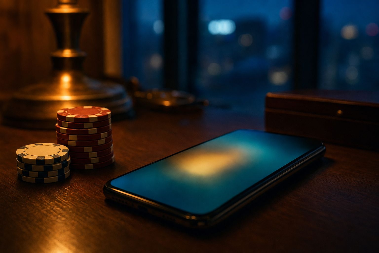 Canadian dollars and a bank card next to a laptop showing an online gaming lobby
